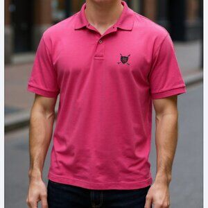 Ralph Lauren Vintage 90's Polo Shirt Pink Men's Size Medium Golf Crest SS
